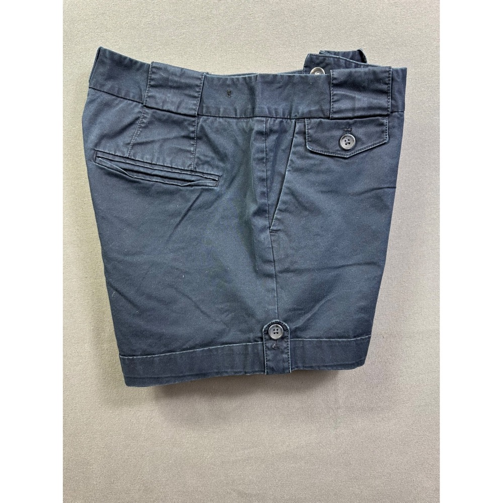 Banana Republic Women's Navy Blue Chino Shorts Button Hem Size 6